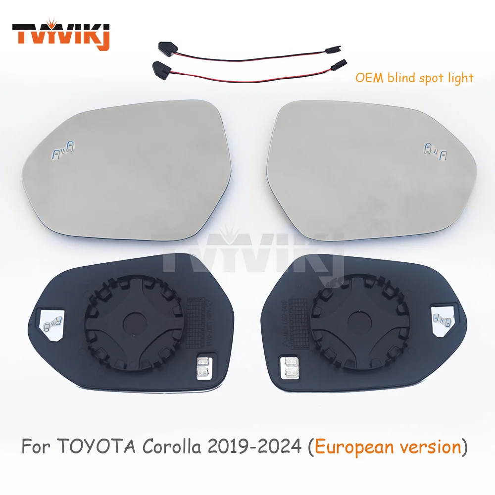 Left Right Heated Side Rearview Mirror Glass Lens Blind Spot Light For TOYOTA Corolla 2019-2024 European versioncar car mirrors