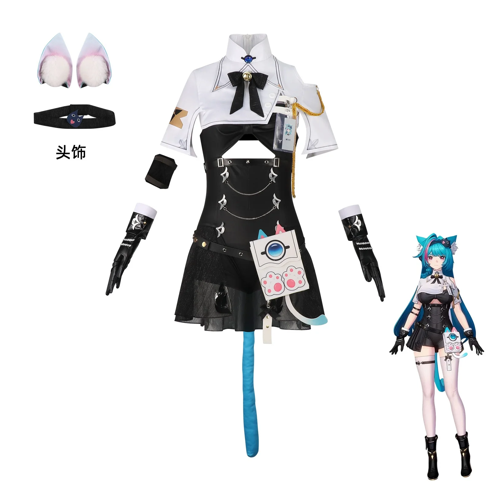 Neverness to Everness Mint Cosplay Costume Wig Anime Game Mint Coluccis Comic Convention Halloween Carnival Party Clothing view 2