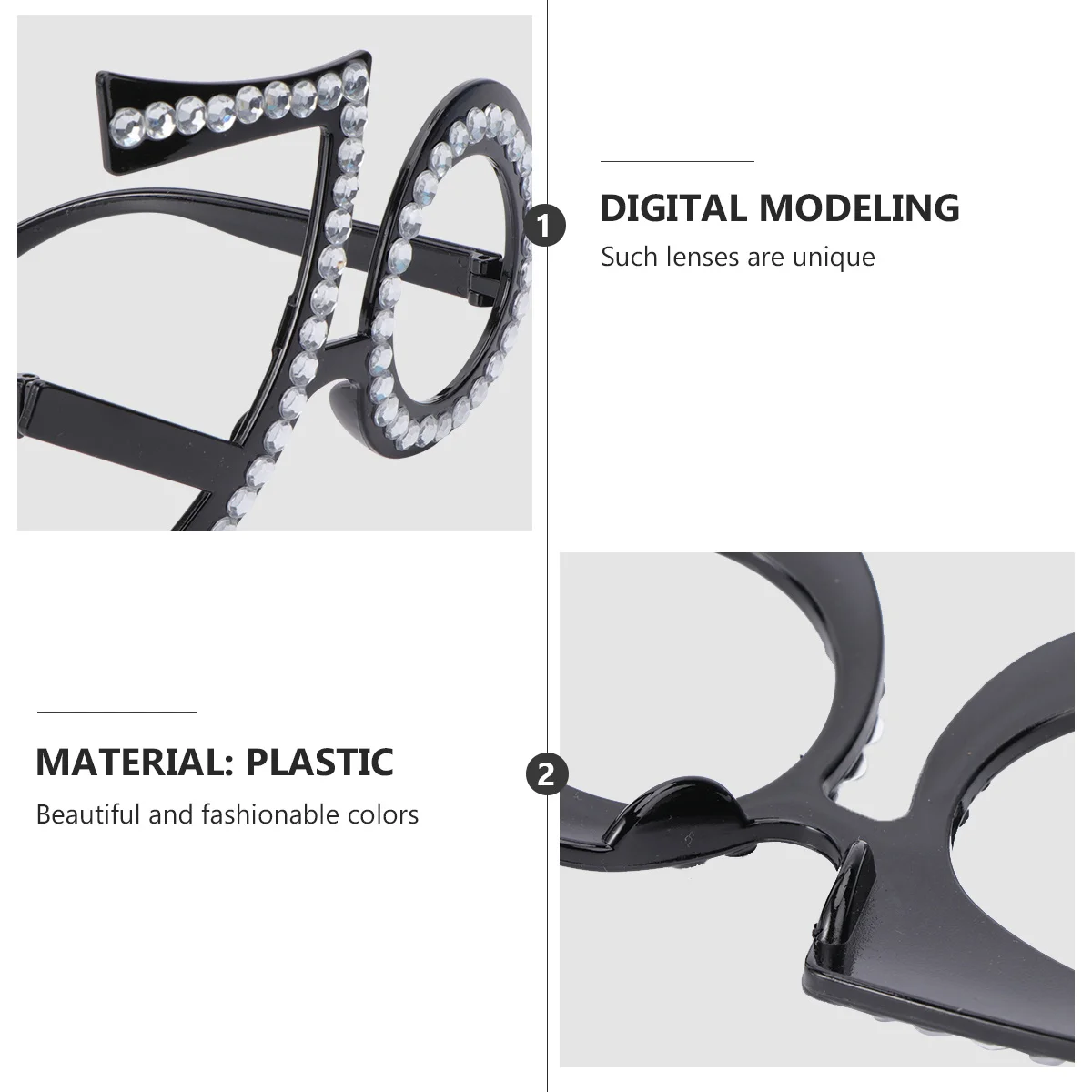 1개 안경 사진 소품 창의적인 생일 파티 안경 장식 재미있는 디지털 디자인 파티 분위기 증진 편안한 착용감