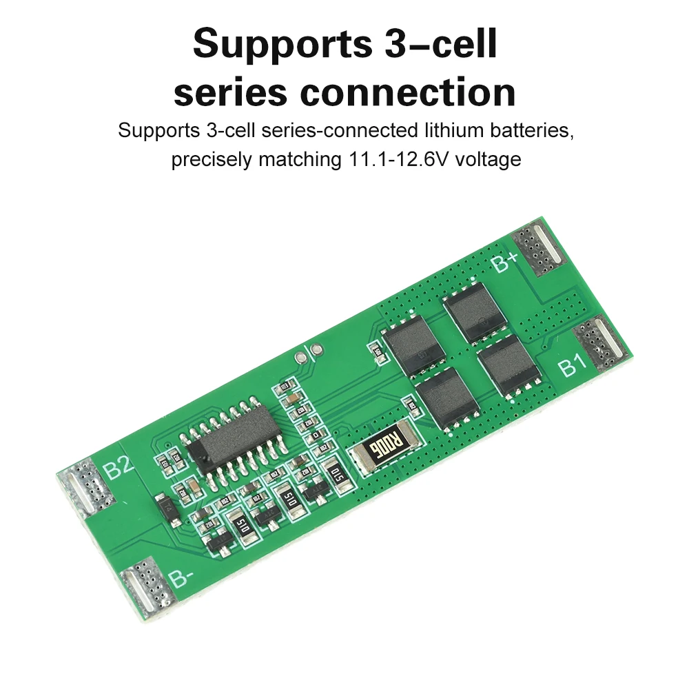 3S 12.6V لوح حماية بطارية ليثيوم 15A شحن تفريغ حماية BMS مع توازن شحن لبطارية 18650