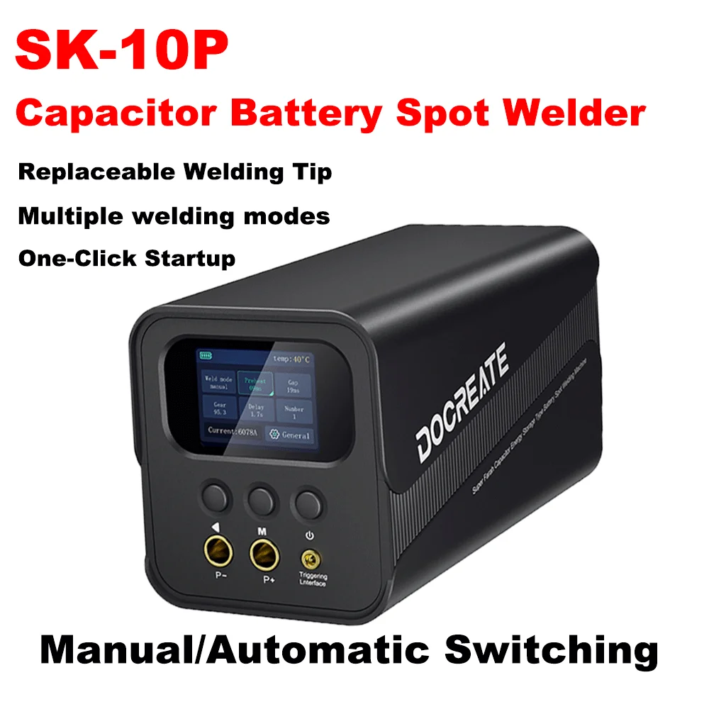 

Professional 18650 Battery Spot Welder SK-10P 2000A, 99 Levels Adjustment with Full Accessories for DIY Battery Pack