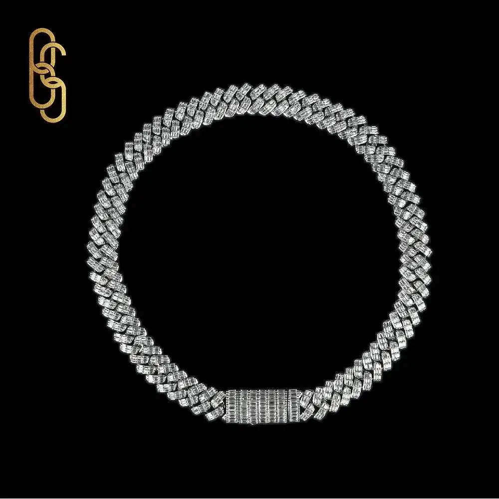 

Мужская реперская бриллиантовая цепочка с муассанитом CZ, большой хип-хоп, комплект ожерелья с подвеской, двухрядная кубинская цепочка 15 мм, 18 мм, 19 мм, 20 мм