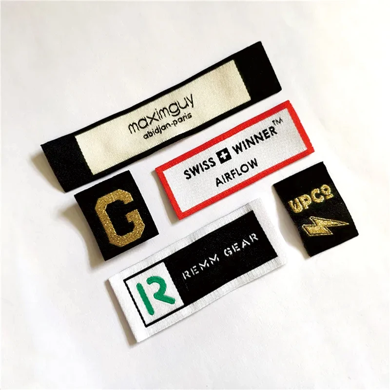 Customized Own Logo Main Tag Woven Labels Washable Clothing Labels DIY Flag Labels For T-shirt Bags