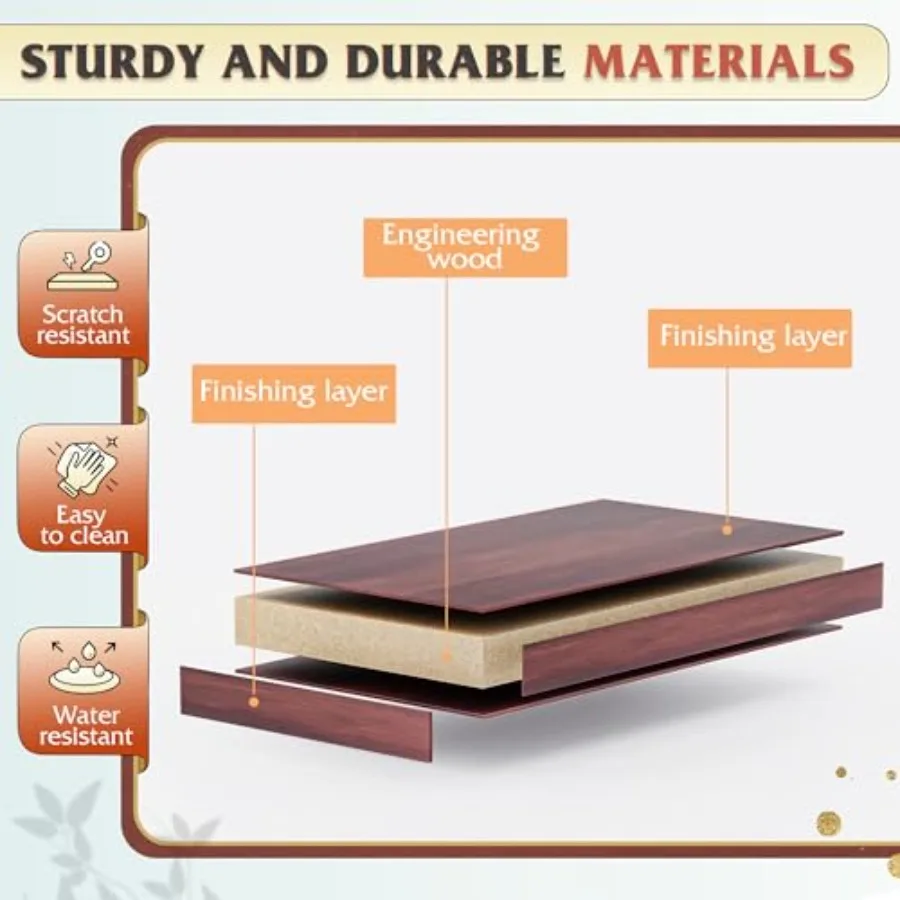 خزانة خشبية مع 5 أدراج، خزانة تخزين خشبية بنية ريفية لغرفة النوم، أدراج تنظيم حديثة وخزانة لخزانة هال #6