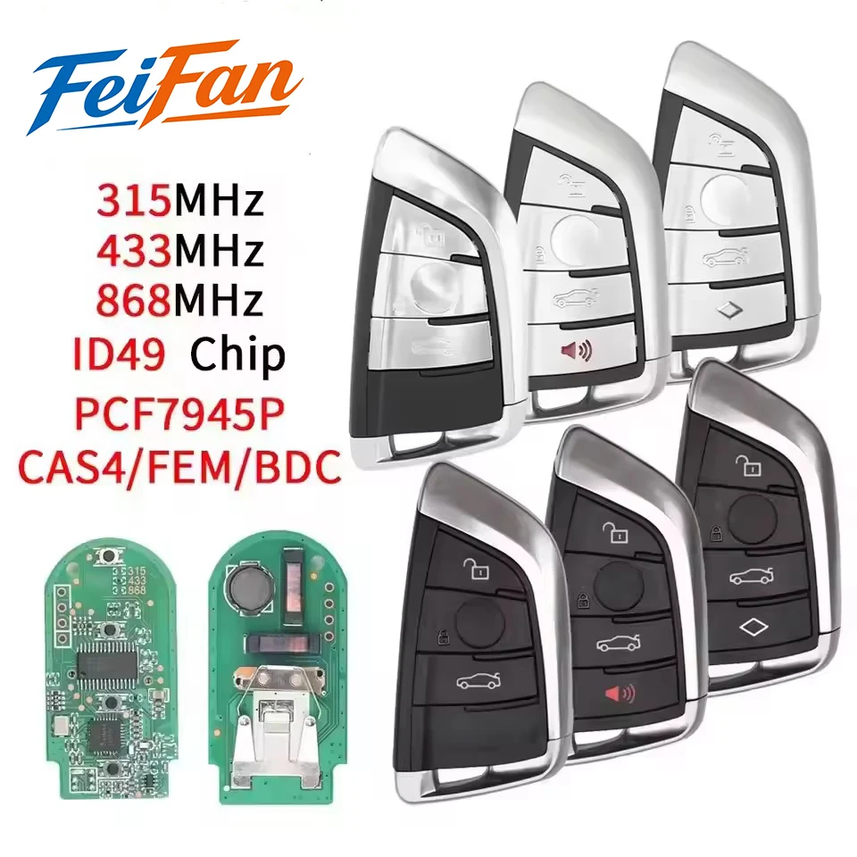 World Disponible Llave Remota Inteligente Para Coche Para BMW F CAS4 5 7 Series X5 X6 F15 X6 F16 G30 2015 2016 315/433/868MHZ ID