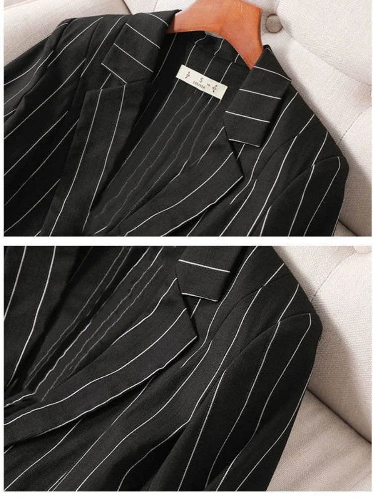 Small Suit Jacket Women\'s 2022 Spring and Summer New Striped Slim Sleeve Slim Suit Suit Jacket Oversize Clothing for Women