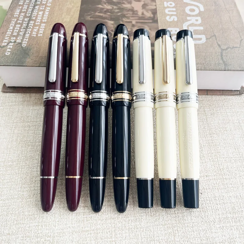 

WingSung 930 Engraved Limited Commemoration of Pope White Resin Piston Fountain Pen N0.9 F/M/B Nib Silver Clip Writing Gift Pen