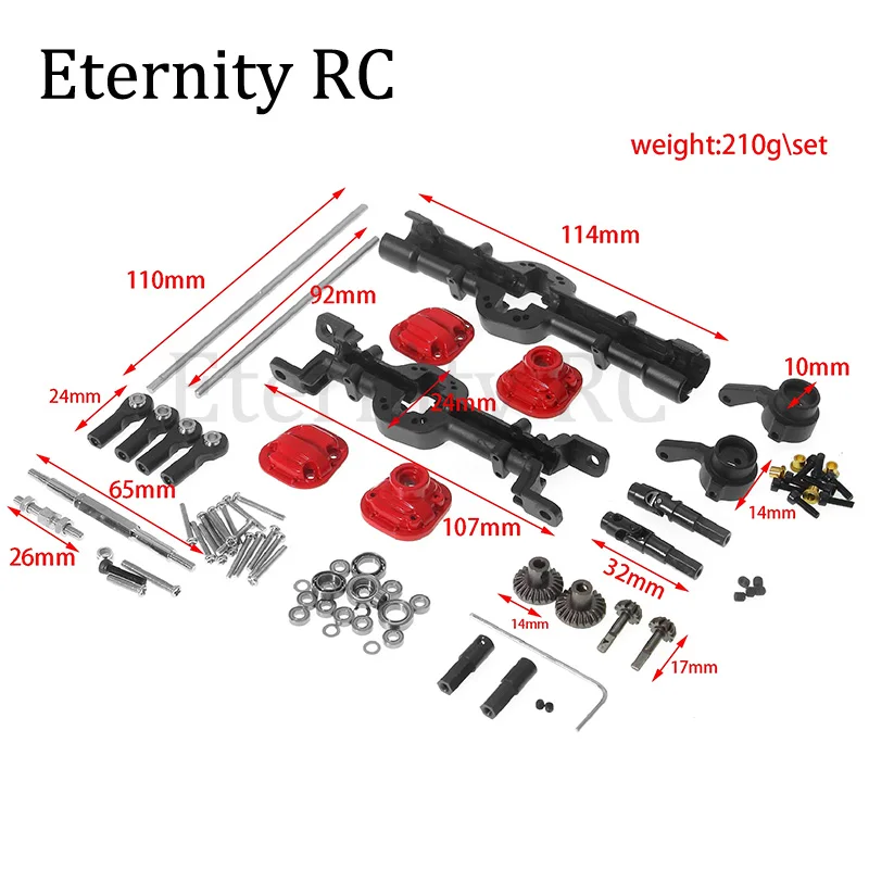 1/12 Scale Metal Front And Rear Axle Upgrade Kit for MN D90 D91 D99 MN99S RC Car Enhanced Durability Accessory Parts