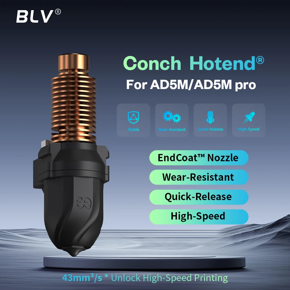 BLV®Phaetus for Flashforge AD5M 5M Pro Conch Hotend High Quality with Detachable Nozzle 0.2 0.4 0.6 0.8mm For Flashforge