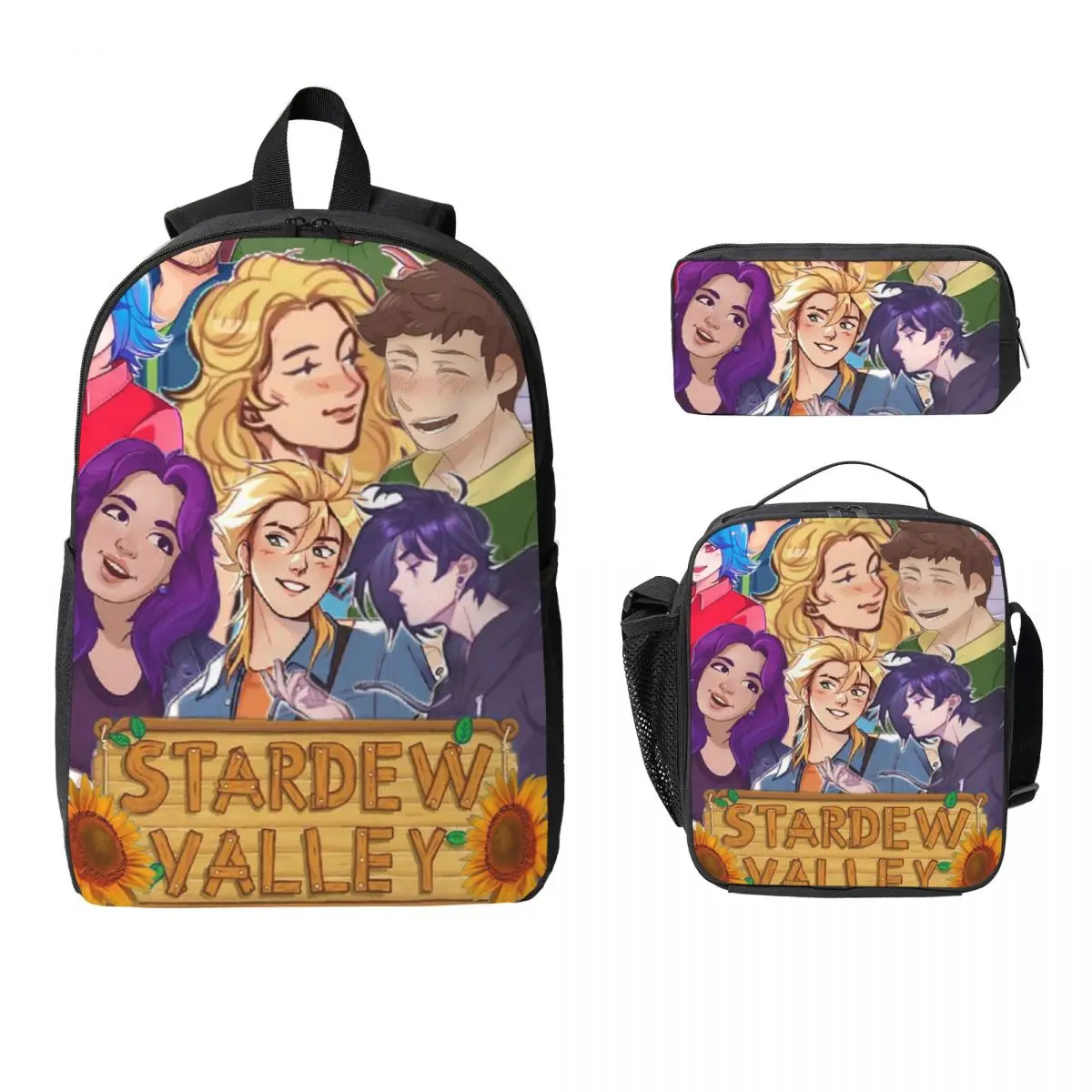 

Stardew Valley Backpack Student Boys Girls BookBag School Bag Laptop Shoulder Bags 3ps Insulated Lunch Bag Pencil Case