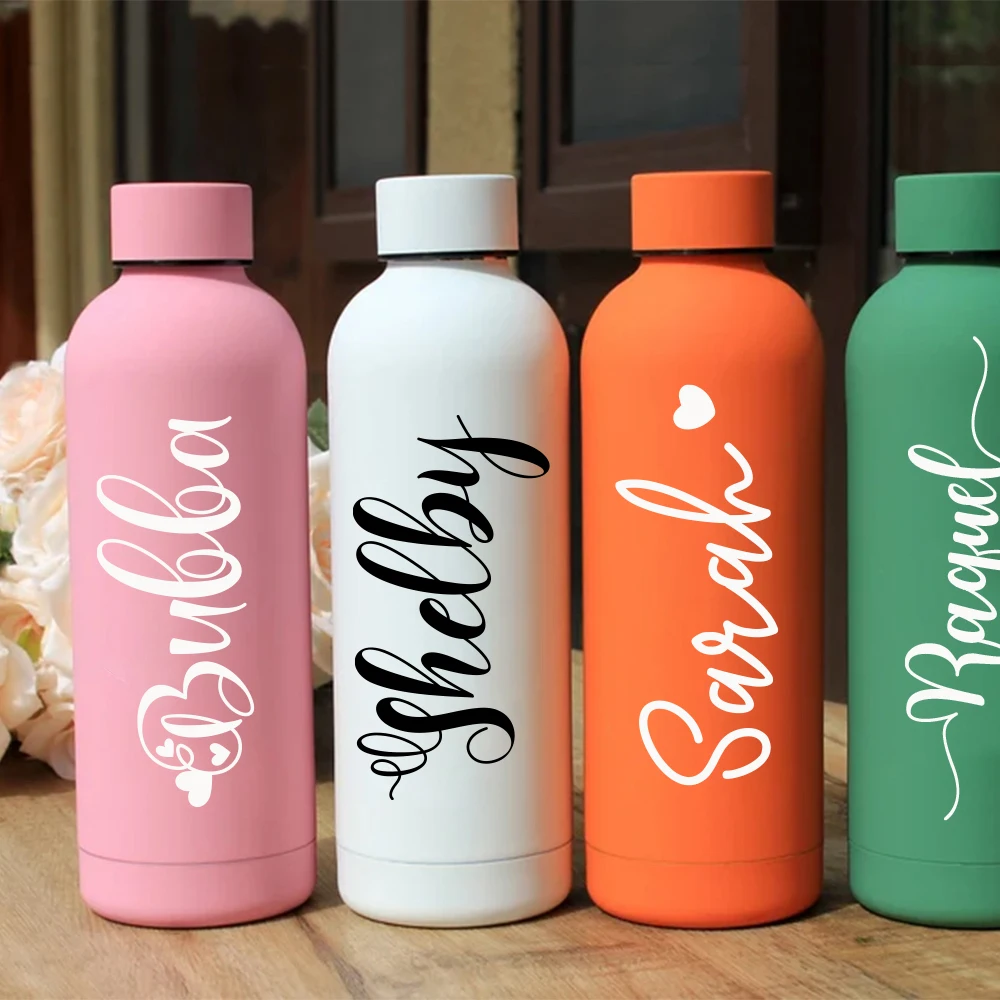 

Personalized Stainless Steel Water Bottle 500ml,Custom Cup with Lid,Metal Tumbler,Groomsman Gift,Bridesmaid Gift,Bottle for Gym