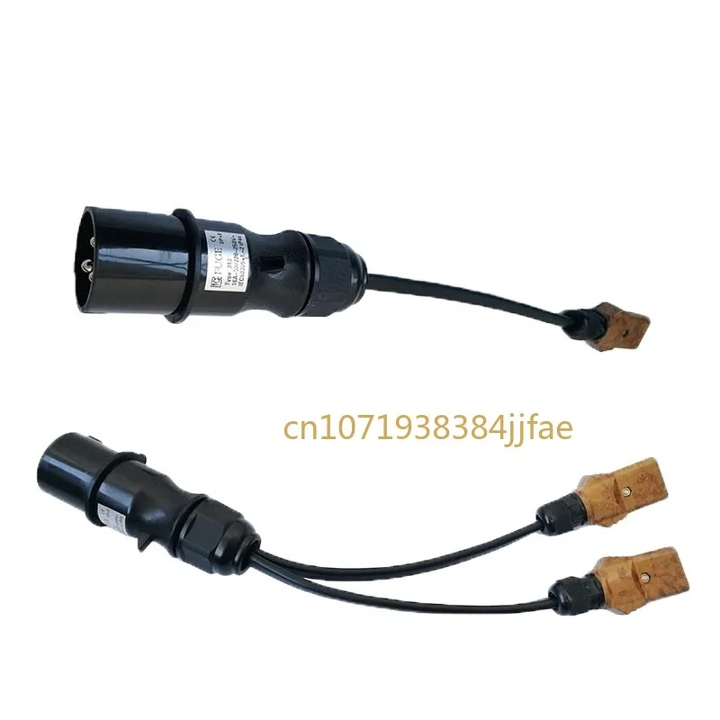 One-to-Two Line Stage Lighting 16A Waterproof Plug Conversion Wire Bakelite Plug Wire Processing Power Adapter Cable