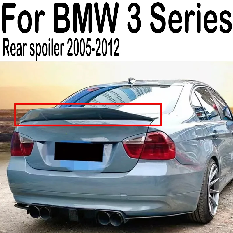 

For BMW 3 Series E90 Rear Trunk Lid Car Wing Ducktail Lip Spoiler FRP Black Carbon Tuning Exterior Accessories 2005-2012