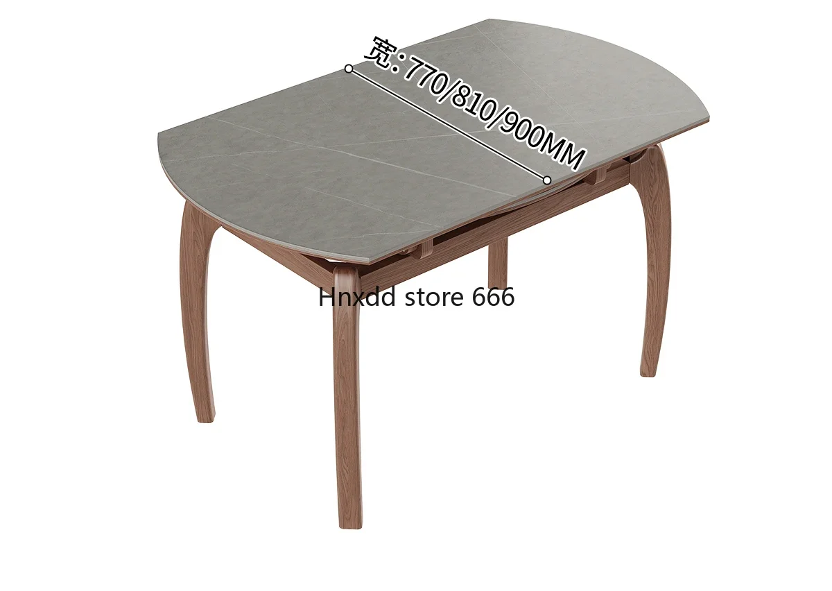 solid wood general slate retractable dining table and chair combination,
