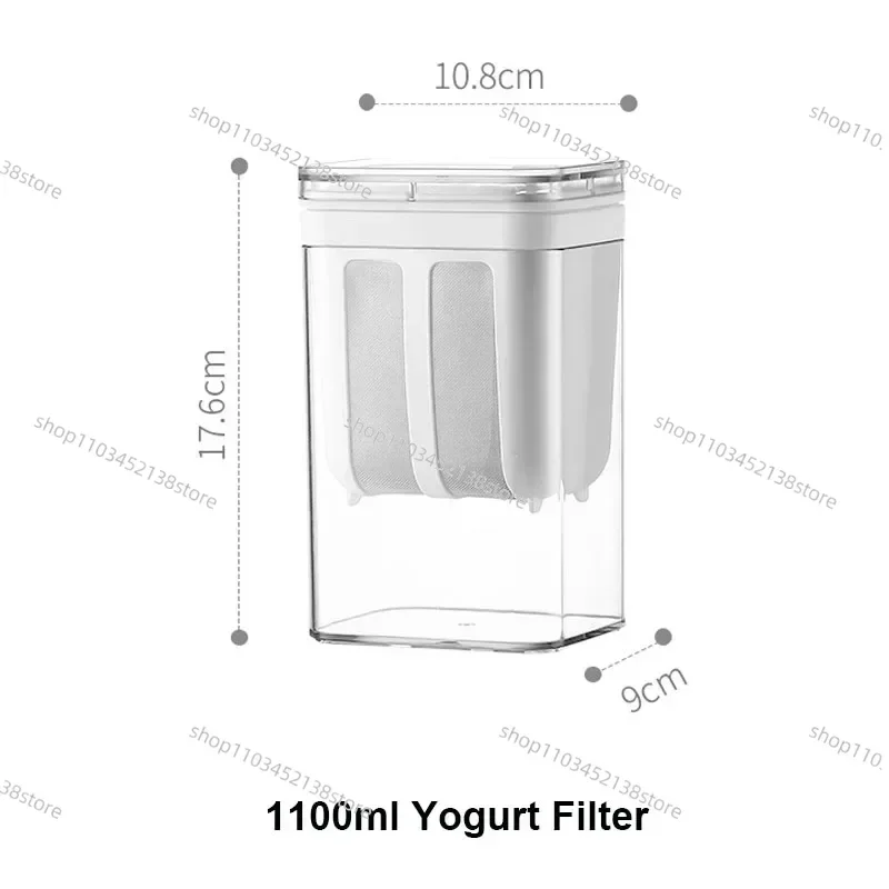 1100ml Yogurt Filter & Strainer Fine Mesh Transparent Box Homemade Screen Cheese Moisture Seperator Maker for Kitchen