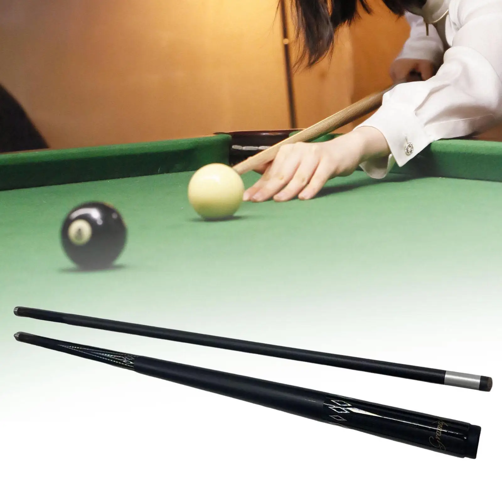 Durable Carbon Pool Cue Stick 13mm Tip Two Part Professional Billiard Tools for Snooker and Pool Hall