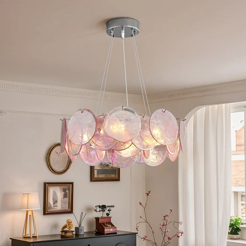 Modern Murano Glass Chandelier Living Room Colorful Round Glass Pendant Lights Long LED Hanging Lamp For Kitchen Table Island