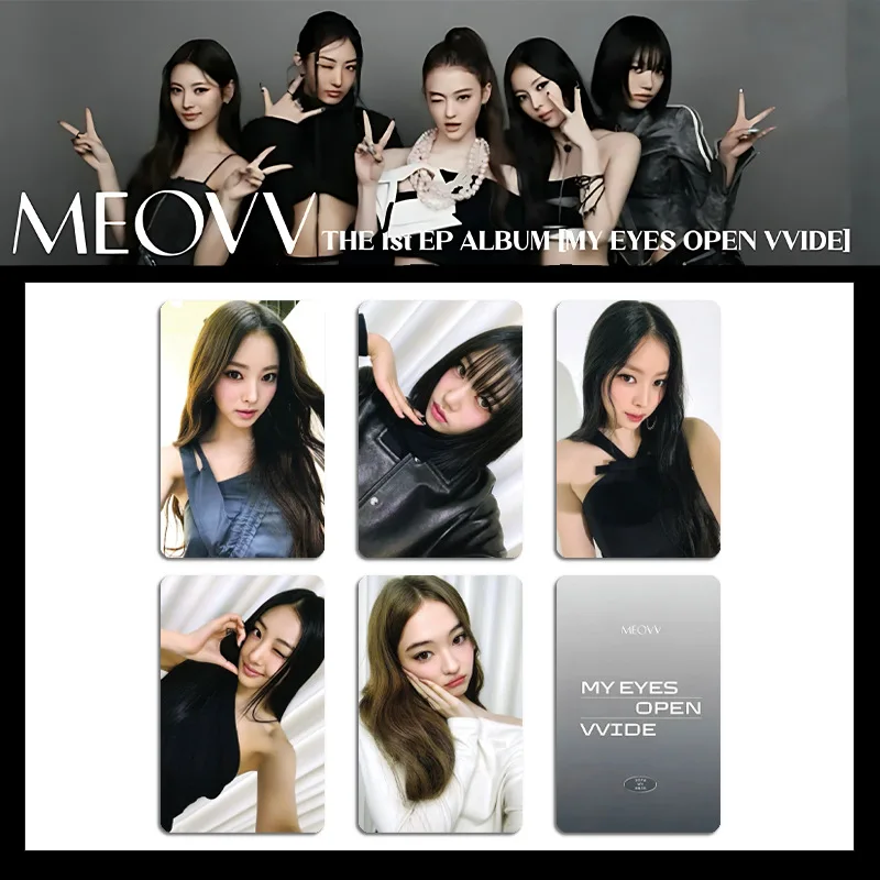ألبوم KPOP MEOVV Mini1 بلدي عيون مفتوحة VVIDE بطاقة صور عالية الجودة INS نمط مزدوج الجانبين طباعة بطاقة لومو GAWON ANNA هدايا المشجعين