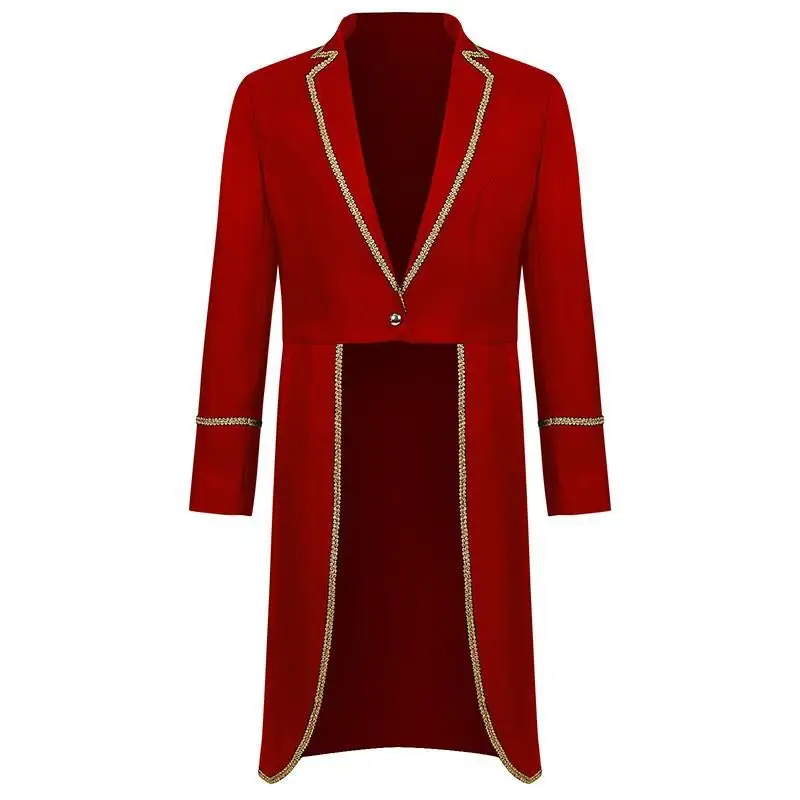 Nuevo abrigo Retro Medieval de halloween, abrigo dorado Punk de longitud media, disfraz de actuación, ropa étnica para escenario para mujer