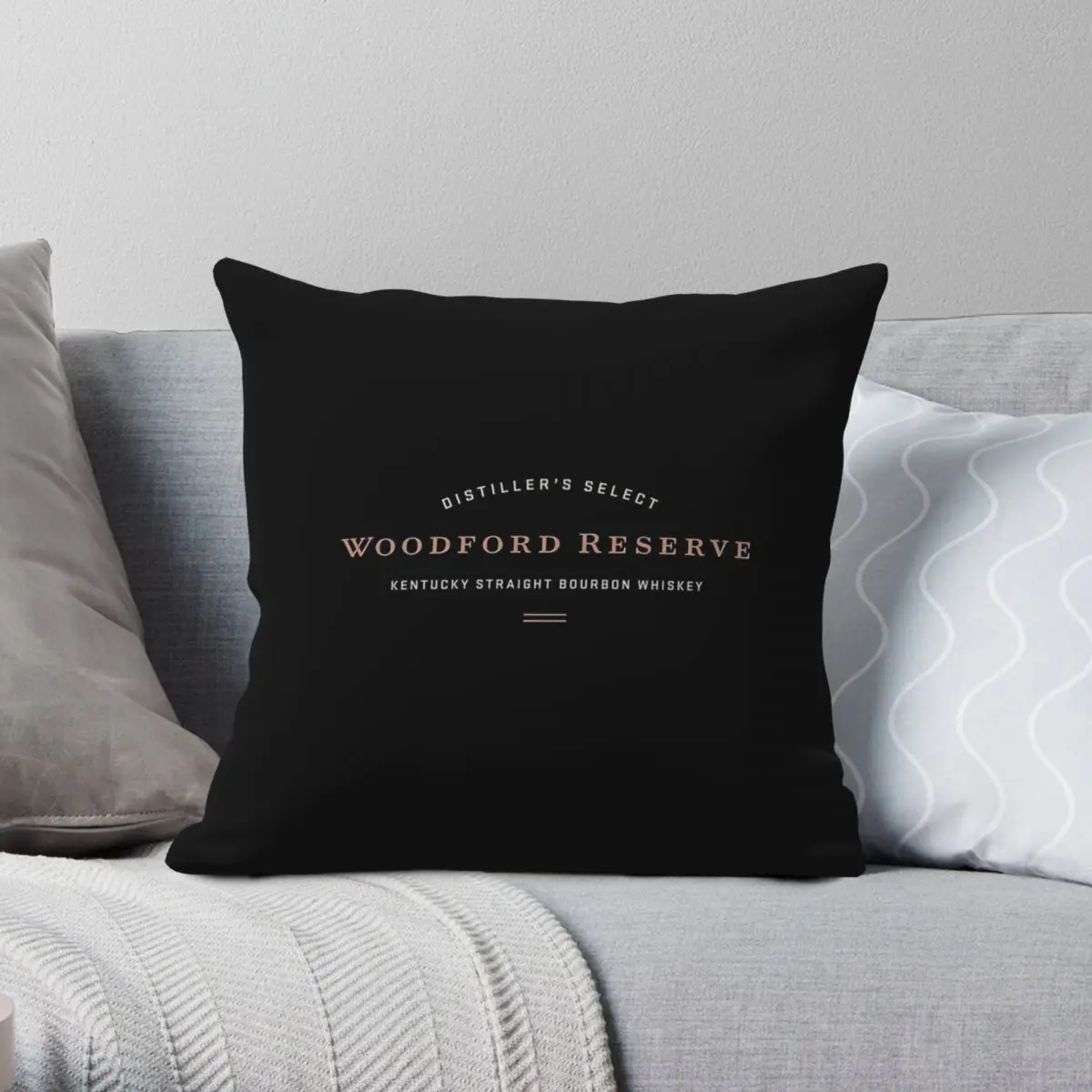 Woodford Reserve Bourbon Square Pillowcase Polyester Linen Velvet Pattern Zip Decorative Throw Pillow Case Car Cushion Cover