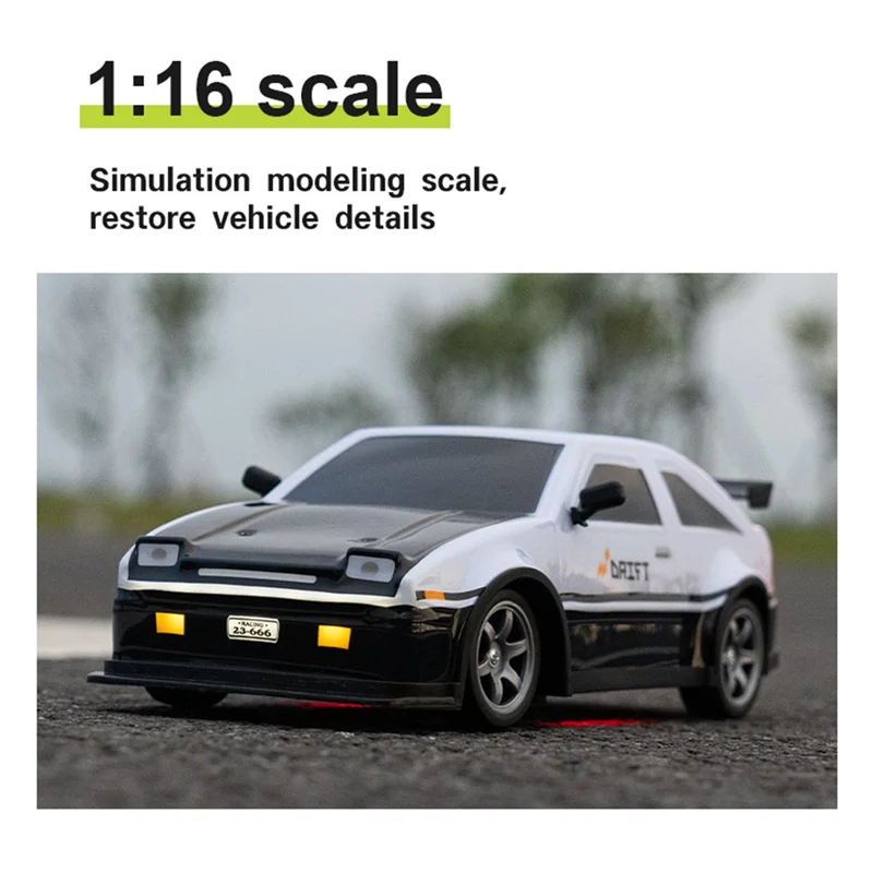 

AS96-1:16 RC Drift Car, 25KM/H 2.4G 4WD High Speed RC Cars For Kids, With LED Lights, Extra Tires, Drift RC Cars For Adults Dura