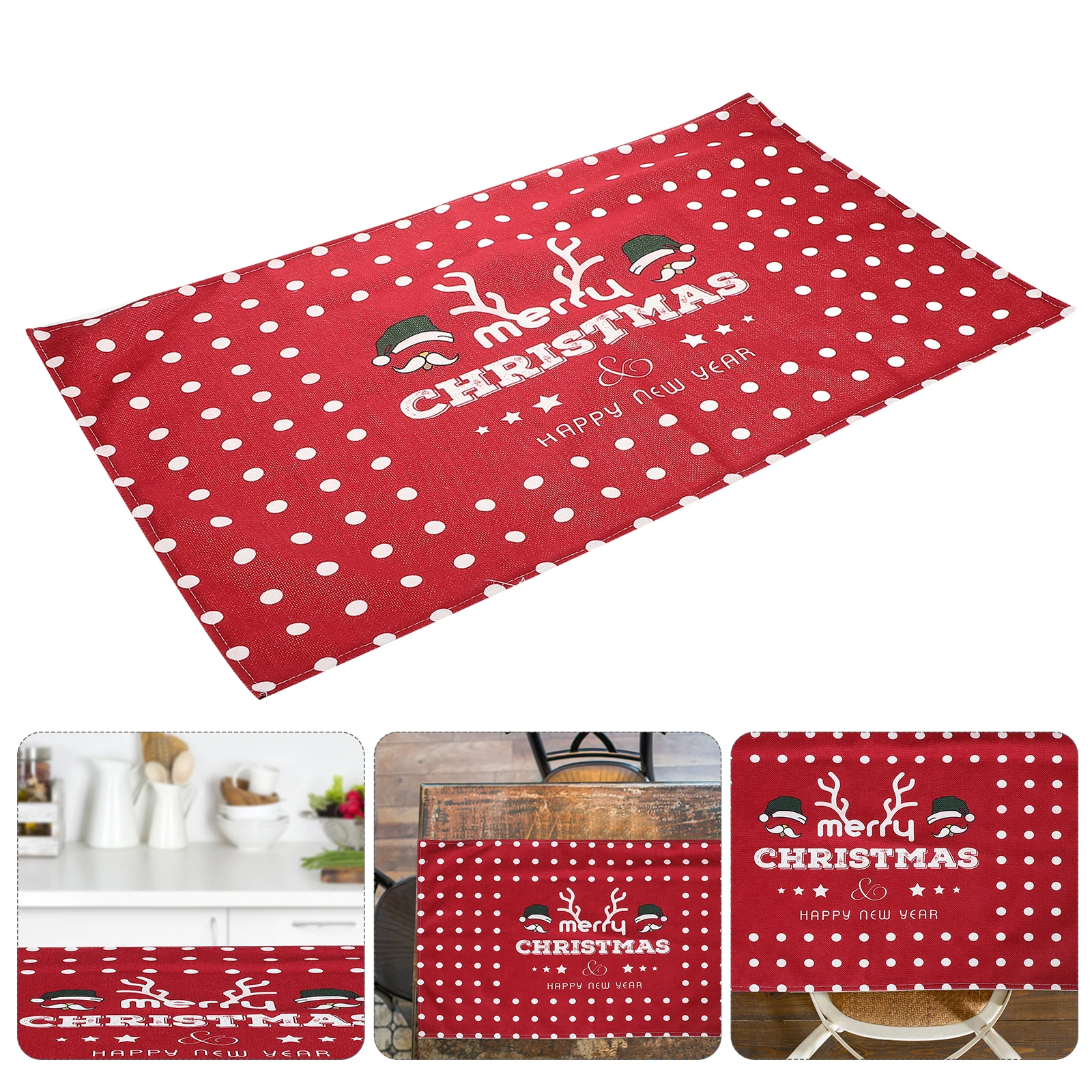 

Christmas Tablecloth Festive Holiday Decorative Rectangular Table Cover Party Supplies Dining Table Washable Protective Portable