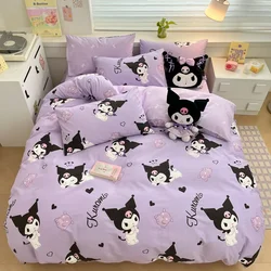 Purple Kuromi Duvet Cover Cartoon Kids Bedding Set Cute Quilt Cover Queen King Full Twin for Teens Children Bedroom Best Gifts