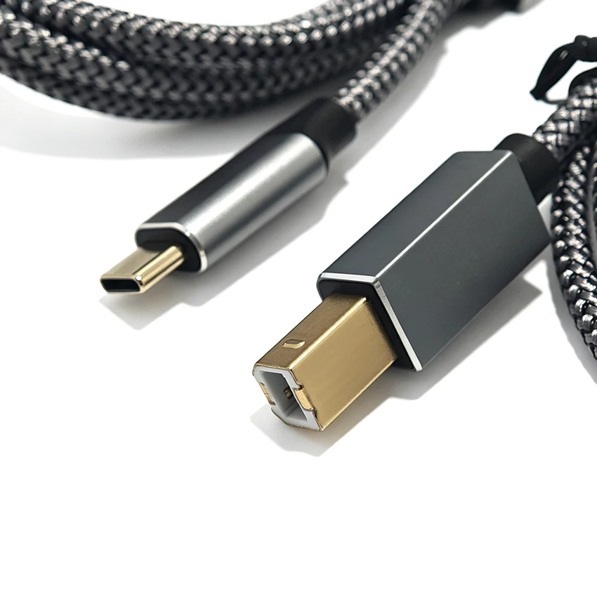 USB 2.0 Printer Cable Type-C To USB Cable Braided Printer Scanner for Piano Electronic Instrument Data Cable For Epson HP Canon