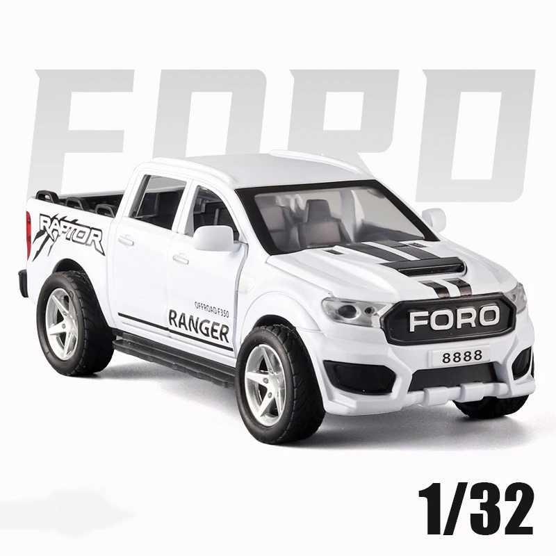 

Новый пикап Ford Raptor F350 1:32, имитация сплава, модель автомобиля, звук и свет, подходит для детских игрушек и коллекций