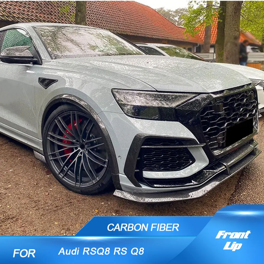 

Car Carbon Fiber Front Bumper Lip Canards Spoiler For Audi RSQ8 RS Q8 2020-2023 Racing Car Bumper Lip Spoiler