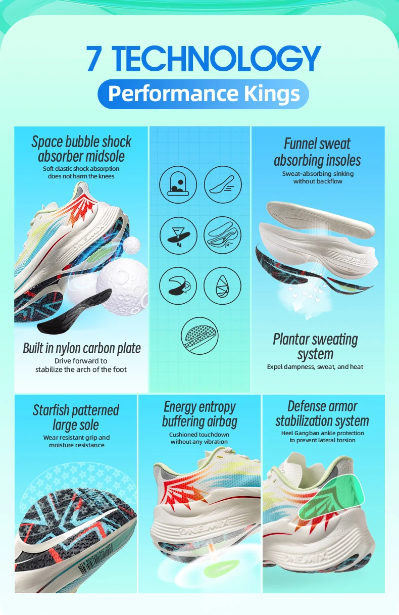 ONEMIX Beam Training Running Shoes for Men And Women Breathable Summer Sport Jogging Shoes Full Sole Nylon Plate for Training