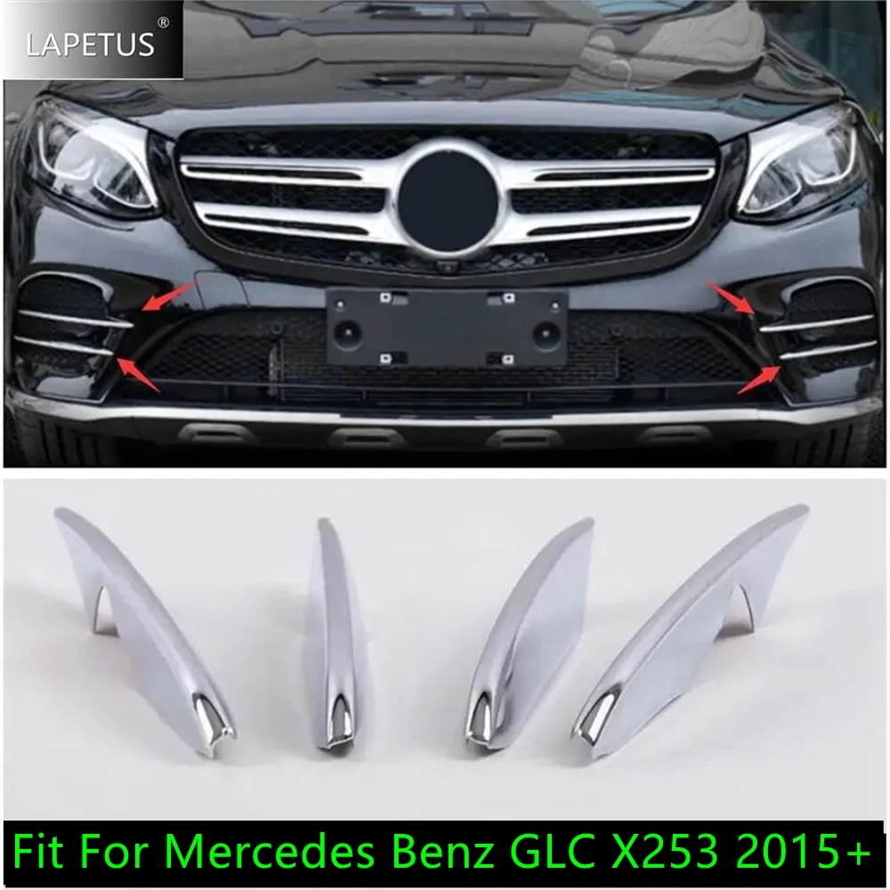 

Car Accessories Front Bumper Grille Fog Lights Lamps Eyelid Eyebrow Strip Decor Cover Trim For Mercedes Benz GLC X253 2015 -2019