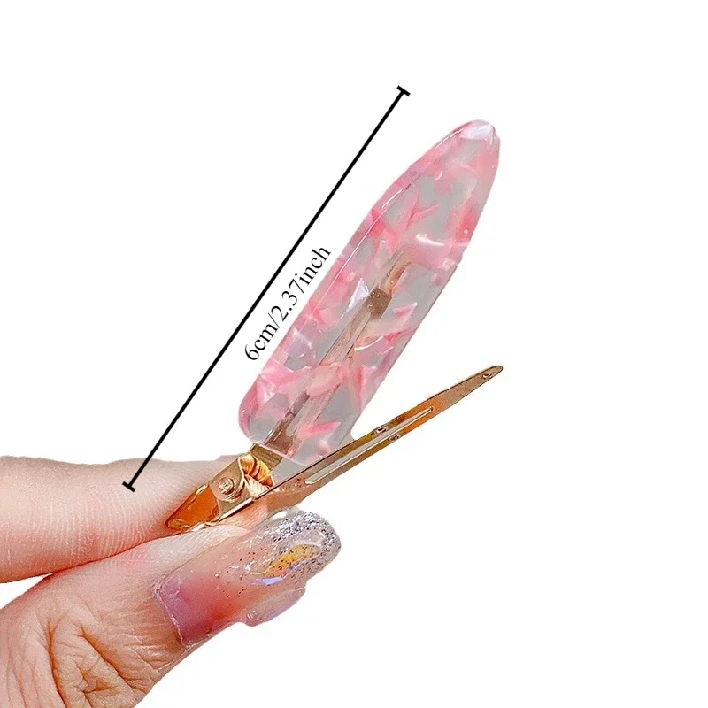 1/2pcs Simple Sakura Pink Seamless Hair Clip Women Acetate Sheet No Bend Bangs Clip Duckbill Clip Hairpins Hair Styling Tool