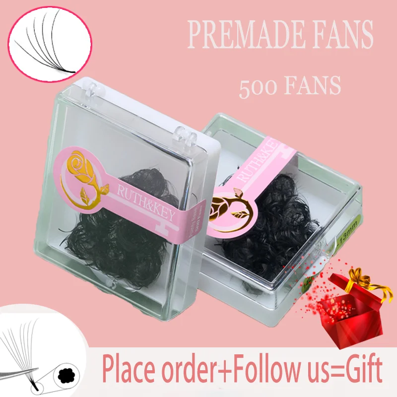 

RUTHKEY Loose 500 Fans Lashes Extension 3D-14D 8-15MM Pointy Sharp Base Medium Premade Russian Volume Promade Eyelash Extension