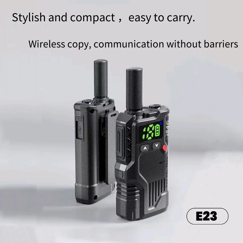 PMR 446mhz Mini Walkie Talkie E23 License Free Passed CE Rohs REACH Led Display Flashlight Smallest Handheld Two Way Radio