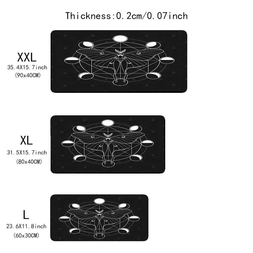 Фаза «Бабочка в луне» Большой коврик для мыши против грязи и противоскольжения.