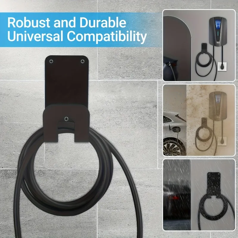 Electric Vehicle Charger Storage Holder With Matching Screws And Power Adapter Accessories