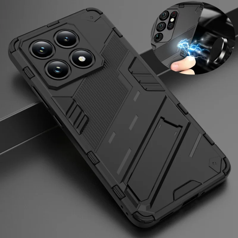 Xiaomi14T Pro Shockproof Armor Phone Case dla Xiaomi 14T Pro 5G Xiomi Mi14T Mi 14 T 2024 Samochodowy magnetyczny uchwyt na tylną obudowę