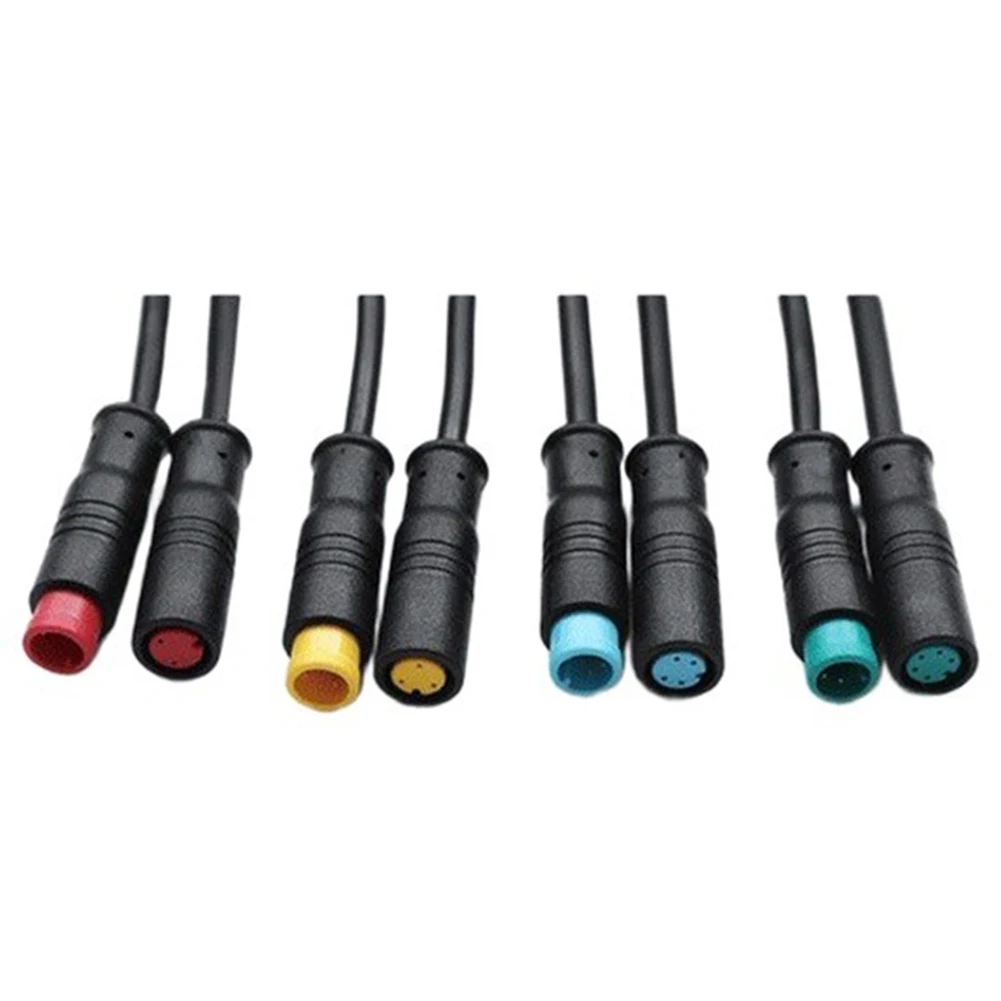 Electric Bike Connector Set 5 Pairs Compatible with 4 Pin and 5 Pin 25 cm Cables for E-Scooter and EV Applications