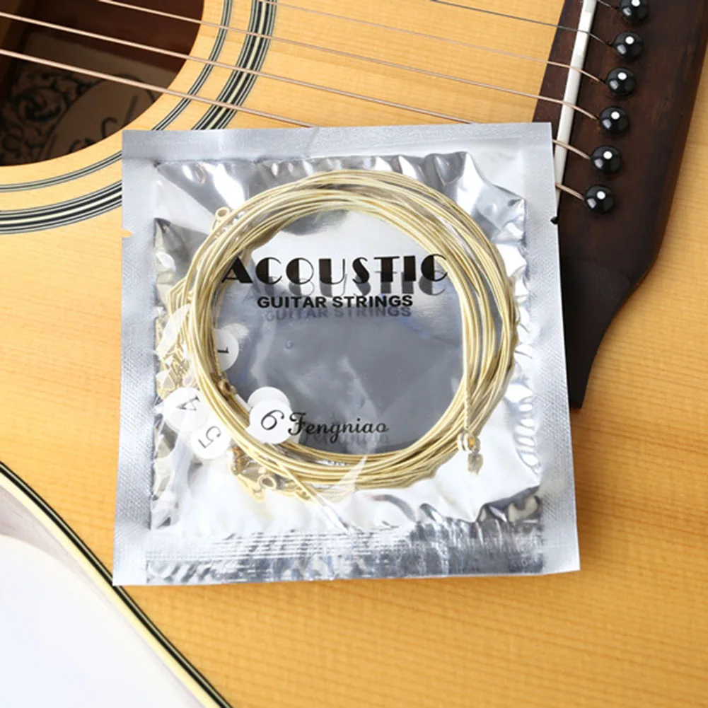 6pcs Acoustic Guitar String Standard Folk Guitar String 11x10x2cm Replacement Parts Acoustic Guitars Colorful Strings Soft Sweet