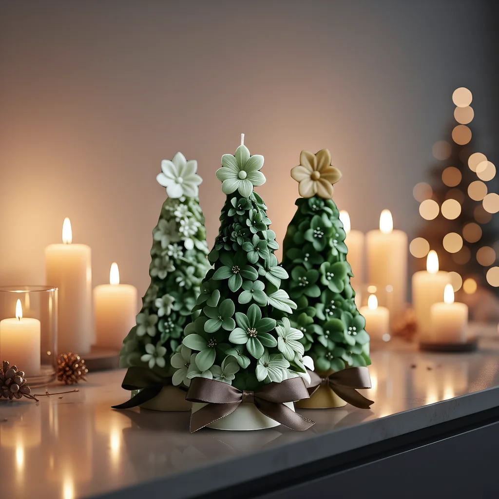 

Christmas Tree Scented Candle Silicone Mold DIY Diffuser Plaster Soap Molds for Candles Moule De Bougie Candle Making Supplies