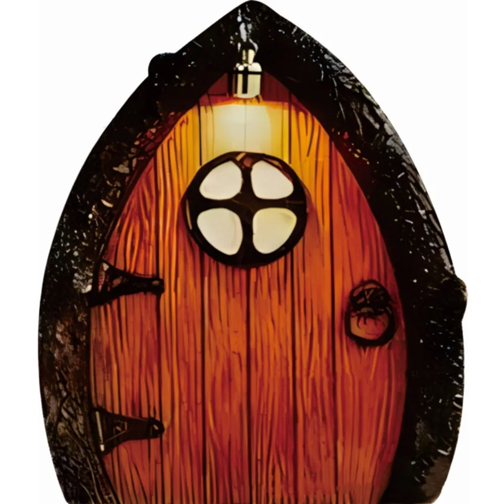 Miniature Size Miniature Fairy Door Wall Mounted Outdoor Rated Fairy Garden Door Art Sculpture Design Tree Attachment