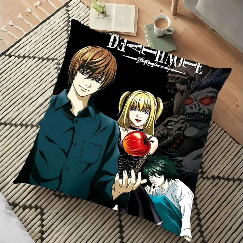 Death Note 45x45cm Kissenbezug Anime Cartoon Bedruckter Modischer Kissenbezug Heimkissen Sofakissen Dekorativer Kissenbezug Geschenke