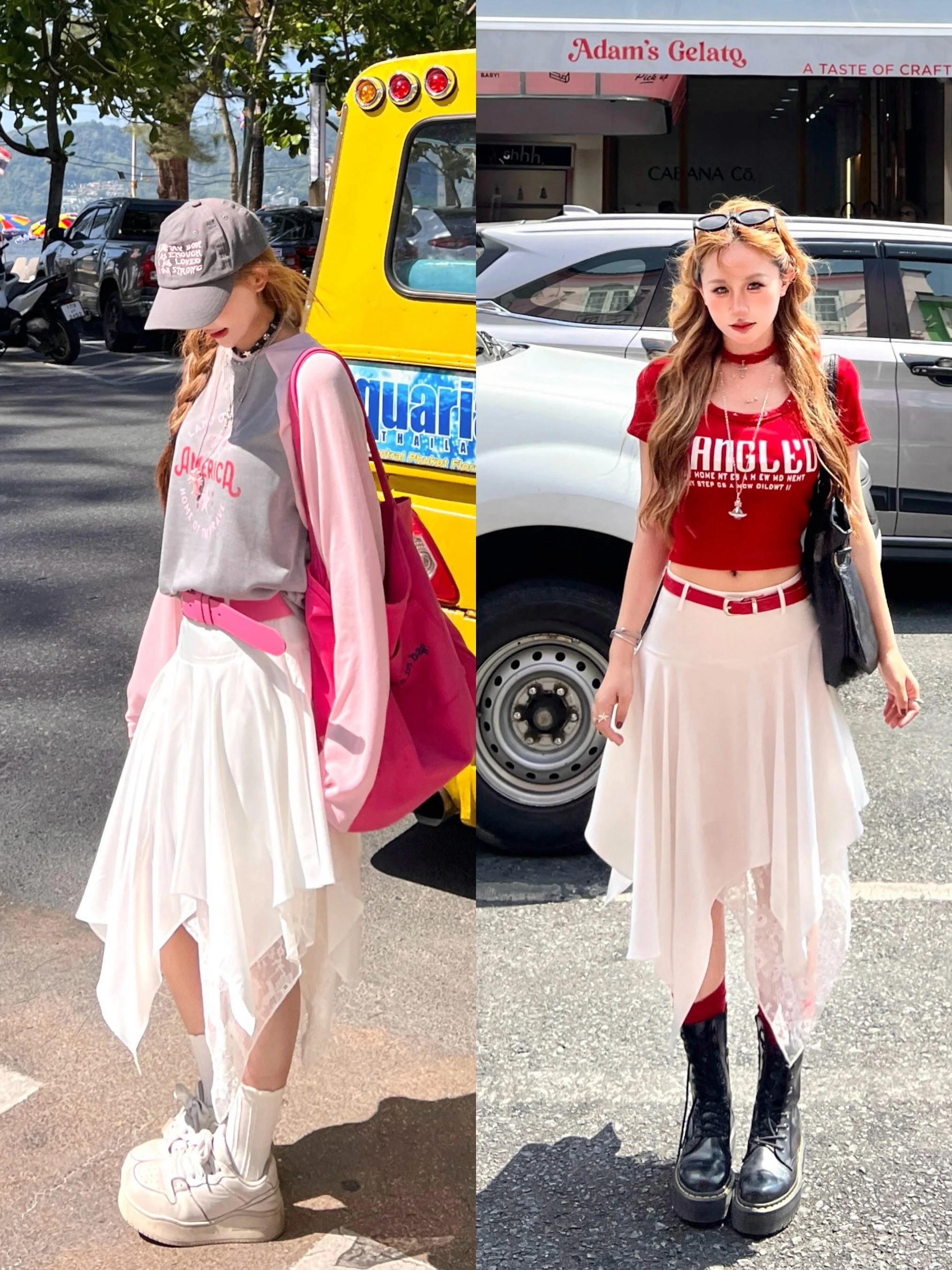 

NIIDAILY Linger Qi Heart-Tobbing White Moonlight Irregular Lace Splicing Dync f Skirt Breathable Skin-Friendly