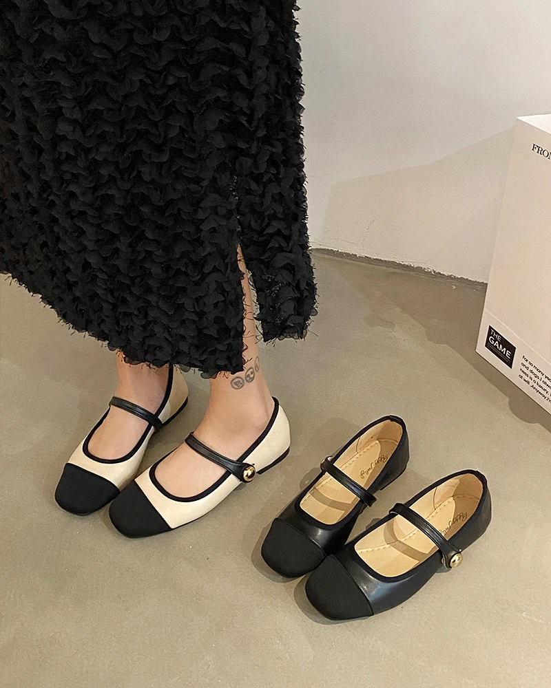 Summer Shoes Ladies Female Footwear Ballerinas Woman 2024 Low Heels Soft Shallow Mouth Black Flats Dress Ballet New Rome Mary Ja