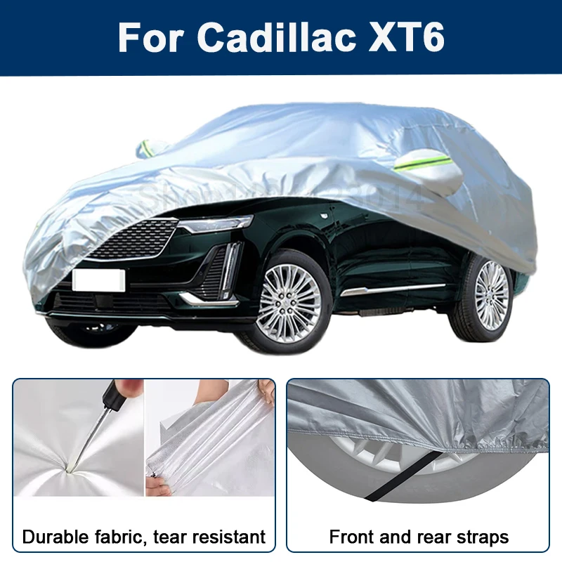 

Outdoor Full Car Cover For Cadillac XT6 with Reflective Strips Waterproof Snowproof Dustproof UV Protection Auto Accessories
