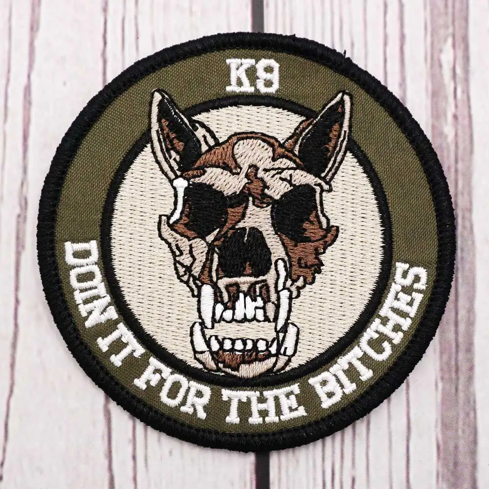 K9 Tactical  Embroidered Patch Hook & Loop Sew on Embroidery Military Badge