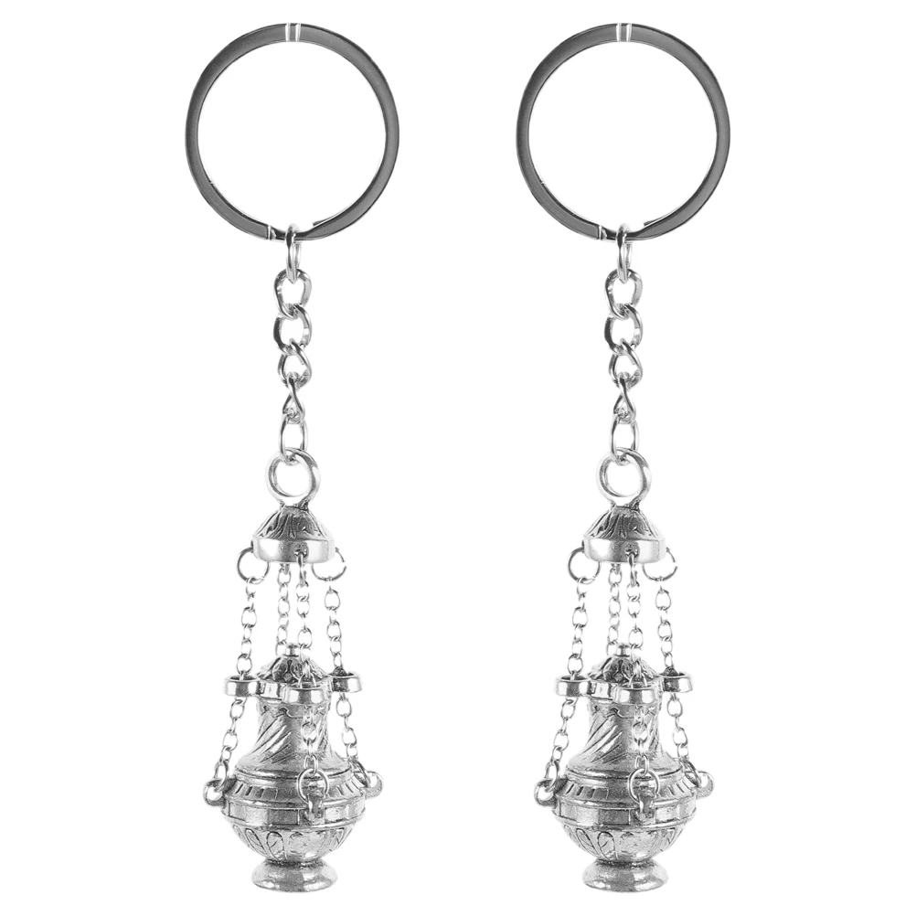 

2 Pcs Car Keychain Elegant Design Decorative Pendant Alloy Material Unique Shape Fits Car Keys Bag Charms Handbag Charm Wallet