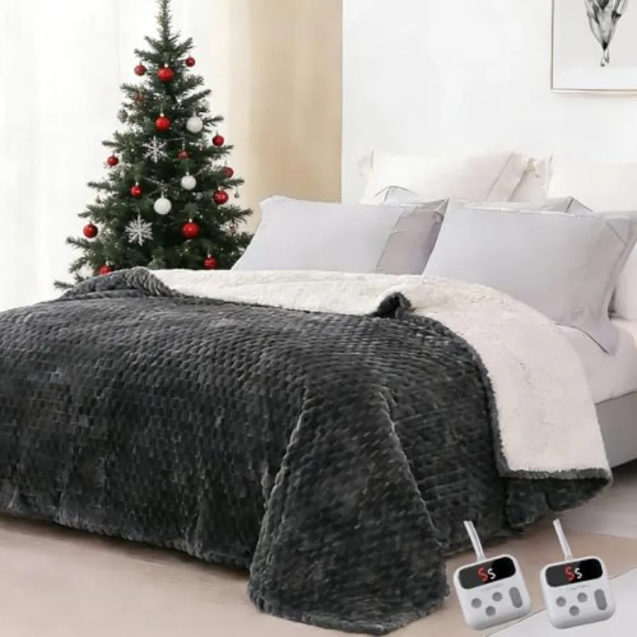 

Heated Blanket Electric Blanket Queen Size 84 in x90 in w/Dual Control 10 Heating Levels and 10 Hours Auto Shut Off Cozy Soft F