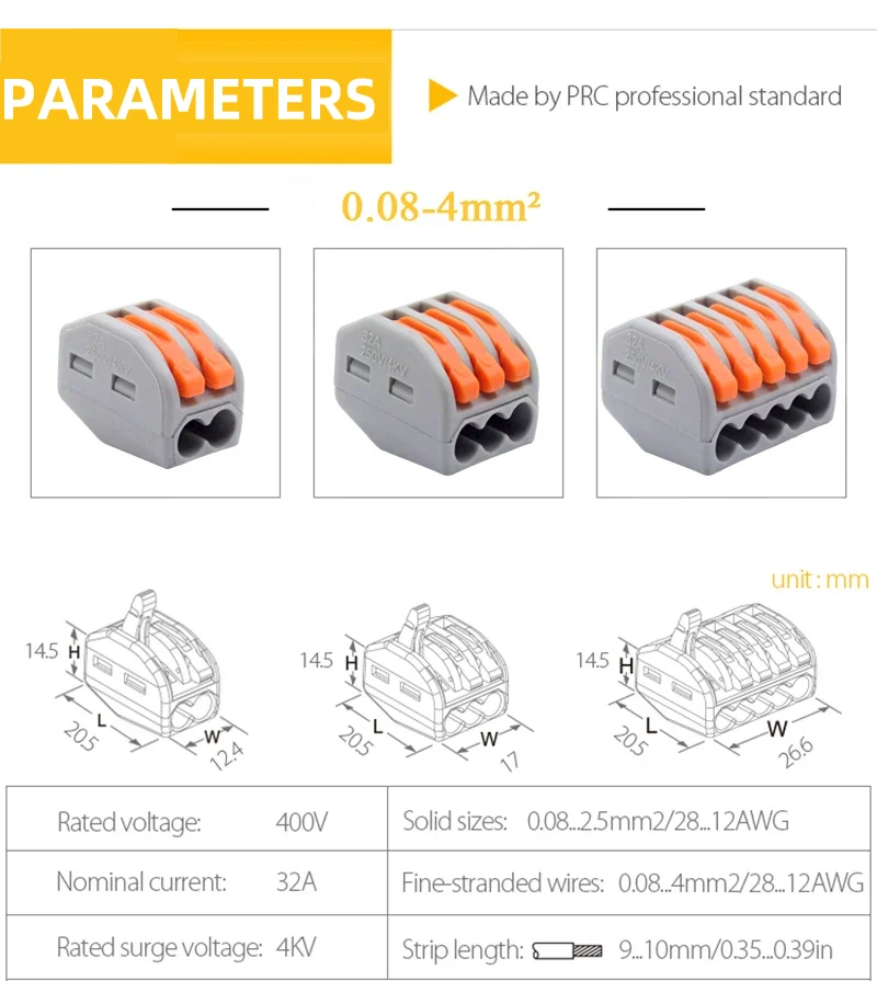 25/30/80PCS-Box Quick Wire Connectors 221-413 Lever 2/3/4/5 Ports Push-in Electrical Cable Home Assortment Terminal Block
